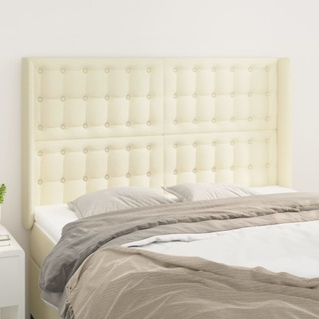 vidaXL Kopfteil mit Ohren Creme 147x16x118/128 cm Kunstleder