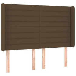 vidaXL Kopfteil mit Ohren Dunkelbraun 147x16x118/128 cm Stoff
