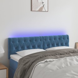 vidaXL LED Kopfteil Dunkelblau 144x7x78/88 cm Samt