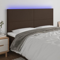 vidaXL LED Kopfteil Braun 160x5x118/128 cm Kunstleder