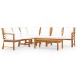 6-tlg. Garten-Lounge-Set mit Auflagen Creme Massivholz Akazie 6-tlg. Garten-Lounge-Set mit Auflagen Creme Massivholz Akazie