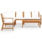 6-tlg. Garten-Lounge-Set mit Auflagen Creme Massivholz Akazie 6-tlg. Garten-Lounge-Set mit Auflagen Creme Massivholz Akazie