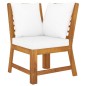 6-tlg. Garten-Lounge-Set mit Auflagen Creme Massivholz Akazie 6-tlg. Garten-Lounge-Set mit Auflagen Creme Massivholz Akazie
