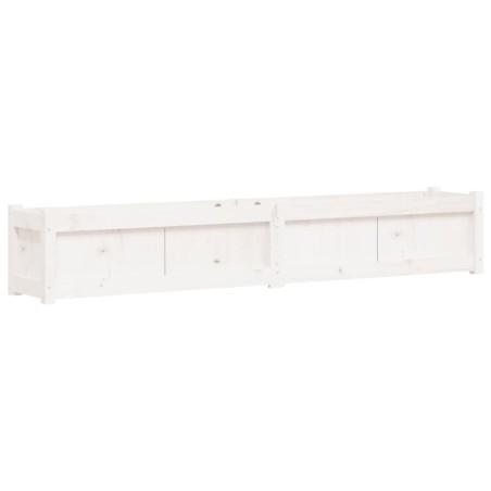 vidaXL Pflanzkübel Weiß 180x31x31 cm Massivholz Kiefer