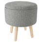Home&Styling Hocker mit Stauraum Ø35x40 cm Hellgrau Home&Styling Hocker mit Stauraum Ø35x40 cm Hellgrau