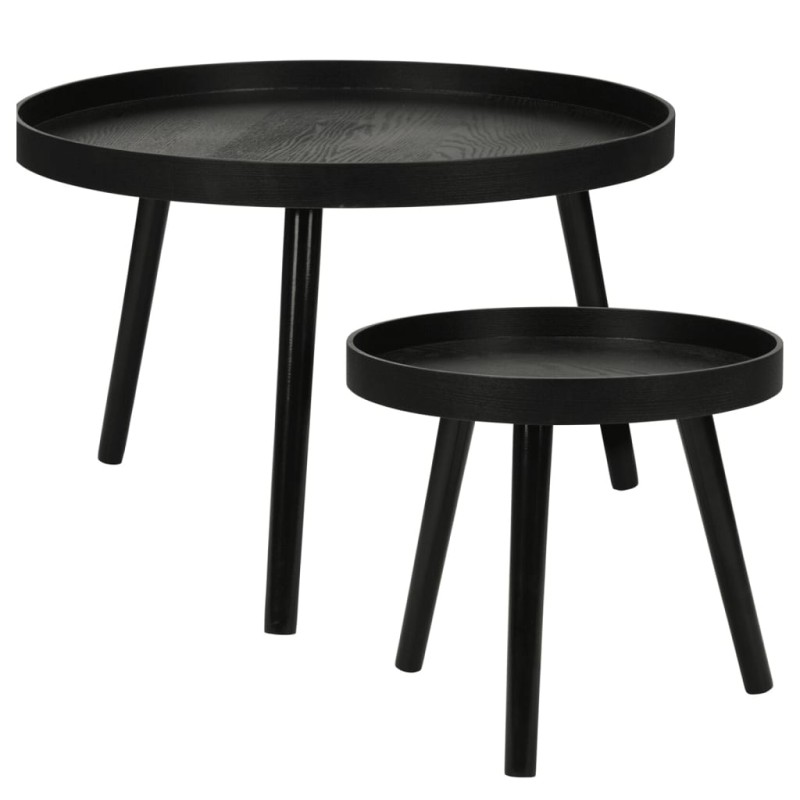 Home&Styling 2-tlg. Beistelltisch-Set Rund Schwarz Home&Styling 2-tlg. Beistelltisch-Set Rund Schwarz