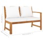 6-tlg. Garten-Lounge-Set mit Auflagen Creme Massivholz Akazie 6-tlg. Garten-Lounge-Set mit Auflagen Creme Massivholz Akazie