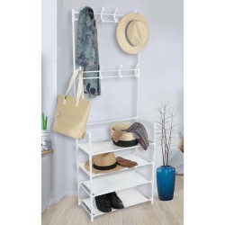 Storage solutions Kleiderständer mit 4 Ablagen 60x26x155 cm Weiß