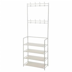 Storage solutions Kleiderständer mit 4 Ablagen 60x26x155 cm Weiß