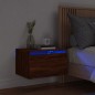 vidaXL Wand-Nachttisch mit LED-Leuchten Braun Eichen-Optik vidaXL Wand-Nachttisch mit LED-Leuchten Braun Eichen-Optik