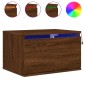 vidaXL Wand-Nachttisch mit LED-Leuchten Braun Eichen-Optik vidaXL Wand-Nachttisch mit LED-Leuchten Braun Eichen-Optik