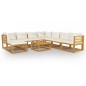 vidaXL 9-tlg. Garten-Lounge-Set mit Auflagen Creme Massivholz Akazie vidaXL 9-tlg. Garten-Lounge-Set mit Auflagen Creme Massivholz Akazie