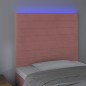 vidaXL LED Kopfteil Rosa 80x5x118/128 cm Samt
