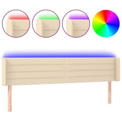 vidaXL LED Kopfteil Creme 183x16x78/88 cm Stoff