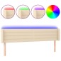 vidaXL LED Kopfteil Creme 183x16x78/88 cm Stoff