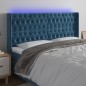 vidaXL LED Kopfteil Dunkelblau 183x16x118/128 cm Samt