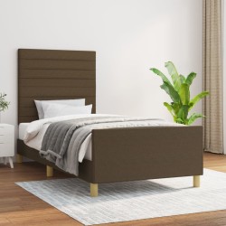 vidaXL Bettgestell mit Kopfteil Dunkelbraun 80x200 cm Stoff