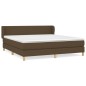 vidaXL Boxspringbett mit Matratze Dunkelbraun 180x200 cm Stoff vidaXL Boxspringbett mit Matratze Dunkelbraun 180x200 cm Stoff