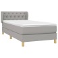 vidaXL Boxspringbett mit Matratze Hellgrau 80x200 cm Stoff vidaXL Boxspringbett mit Matratze Hellgrau 80x200 cm Stoff