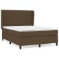 vidaXL Boxspringbett mit Matratze Dunkelbraun 140x200 cm Stoff vidaXL Boxspringbett mit Matratze Dunkelbraun 140x200 cm Stoff