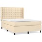vidaXL Boxspringbett mit Matratze Creme 140x190 cm Stoff vidaXL Boxspringbett mit Matratze Creme 140x190 cm Stoff