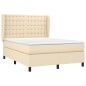 vidaXL Boxspringbett mit Matratze Creme 140x190 cm Stoff vidaXL Boxspringbett mit Matratze Creme 140x190 cm Stoff