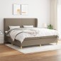vidaXL Boxspringbett mit Matratze Taupe 200x200 cm Stoff vidaXL Boxspringbett mit Matratze Taupe 200x200 cm Stoff