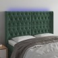 vidaXL LED Kopfteil Dunkelgrün 163x16x118/128 cm Samt vidaXL LED Kopfteil Dunkelgrün 163x16x118/128 cm Samt