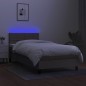 vidaXL Boxspringbett mit Matratze & LED Taupe 100x200 cm Stoff vidaXL Boxspringbett mit Matratze & LED Taupe 100x200 cm Stoff