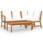 vidaXL 4-tlg. Garten-Lounge-Set mit Auflagen Creme Massivholz Akazie vidaXL 4-tlg. Garten-Lounge-Set mit Auflagen Creme Massivholz Akazie