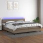 vidaXL Boxspringbett mit Matratze & LED Taupe 200x200 cm Stoff vidaXL Boxspringbett mit Matratze & LED Taupe 200x200 cm Stoff
