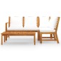 vidaXL 4-tlg. Garten-Lounge-Set mit Auflagen Creme Massivholz Akazie vidaXL 4-tlg. Garten-Lounge-Set mit Auflagen Creme Massivholz Akazie
