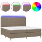 vidaXL Boxspringbett mit Matratze & LED Taupe 200x200 cm Stoff vidaXL Boxspringbett mit Matratze & LED Taupe 200x200 cm Stoff
