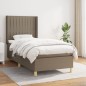 vidaXL Boxspringbett mit Matratze Taupe 100x200 cm Stoff vidaXL Boxspringbett mit Matratze Taupe 100x200 cm Stoff