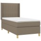 vidaXL Boxspringbett mit Matratze Taupe 100x200 cm Stoff vidaXL Boxspringbett mit Matratze Taupe 100x200 cm Stoff