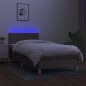 vidaXL Boxspringbett mit Matratze & LED Taupe 100x200 cm Stoff vidaXL Boxspringbett mit Matratze & LED Taupe 100x200 cm Stoff