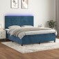 vidaXL Boxspringbett mit Matratze & LED Dunkelblau 160x200 cm Samt vidaXL Boxspringbett mit Matratze & LED Dunkelblau 160x200 cm Samt