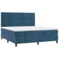vidaXL Boxspringbett mit Matratze & LED Dunkelblau 160x200 cm Samt vidaXL Boxspringbett mit Matratze & LED Dunkelblau 160x200 cm Samt