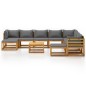 vidaXL 11-tlg. Garten-Lounge-Set mit Auflagen Massivholz Akazie vidaXL 11-tlg. Garten-Lounge-Set mit Auflagen Massivholz Akazie