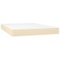 vidaXL Boxspringbett mit Matratze & LED Creme 140x200 cm Stoff vidaXL Boxspringbett mit Matratze & LED Creme 140x200 cm Stoff