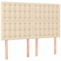 vidaXL Boxspringbett mit Matratze & LED Creme 140x200 cm Stoff vidaXL Boxspringbett mit Matratze & LED Creme 140x200 cm Stoff