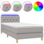 vidaXL Boxspringbett mit Matratze & LED Hellgrau 80x200 cm Stoff vidaXL Boxspringbett mit Matratze & LED Hellgrau 80x200 cm Stoff