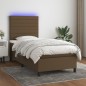 vidaXL Boxspringbett mit Matratze & LED Dunkelbraun 80x200 cm Stoff vidaXL Boxspringbett mit Matratze & LED Dunkelbraun 80x200 cm Stoff