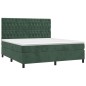 vidaXL Boxspringbett mit Matratze & LED Dunkelgrün 160x200 cm Samt vidaXL Boxspringbett mit Matratze & LED Dunkelgrün 160x200 cm Samt