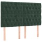 vidaXL Boxspringbett mit Matratze & LED Dunkelgrün 160x200 cm Samt vidaXL Boxspringbett mit Matratze & LED Dunkelgrün 160x200 cm Samt