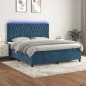 vidaXL Boxspringbett mit Matratze & LED Dunkelblau 180x200 cm Samt vidaXL Boxspringbett mit Matratze & LED Dunkelblau 180x200 cm Samt