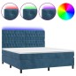 vidaXL Boxspringbett mit Matratze & LED Dunkelblau 180x200 cm Samt vidaXL Boxspringbett mit Matratze & LED Dunkelblau 180x200 cm Samt