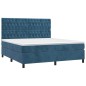 vidaXL Boxspringbett mit Matratze & LED Dunkelblau 180x200 cm Samt vidaXL Boxspringbett mit Matratze & LED Dunkelblau 180x200 cm Samt