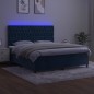 vidaXL Boxspringbett mit Matratze & LED Dunkelblau 180x200 cm Samt vidaXL Boxspringbett mit Matratze & LED Dunkelblau 180x200 cm Samt