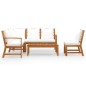 5-tlg. Garten-Lounge-Set mit Auflagen Creme Massivholz Akazie 5-tlg. Garten-Lounge-Set mit Auflagen Creme Massivholz Akazie